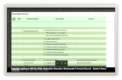 Contoh Aplikasi RKAS SSN (Sekolah Standar Nasional) Format Excel - Galeri Guru