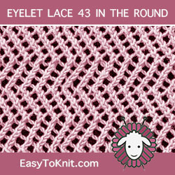Zig Zag Eyelet Lace, easy to knit in the round