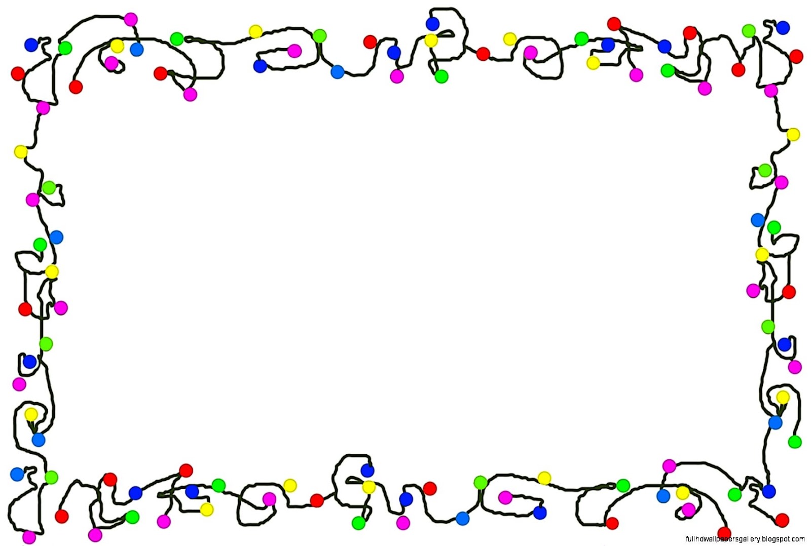 Cartoon Christmas Lights Border