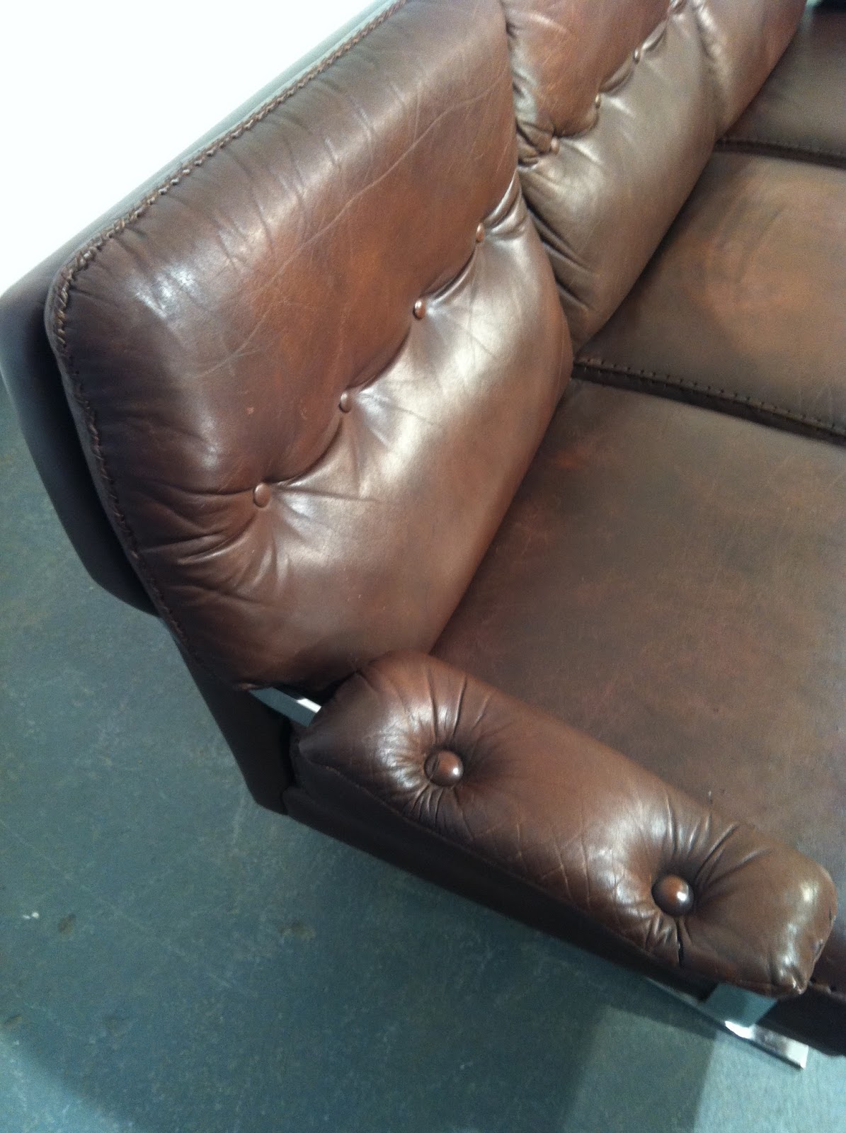 Vintage Furniture Ireland OCD Vintage OCD 1970s leather and chrome sofa