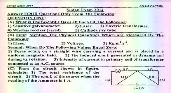 امتحانات السودان الفيزياء لغات ثانوية عامة 2019 - موقع مدرستى