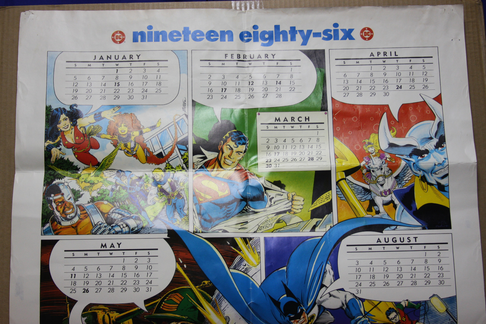 DC Comics of the 1980s: 1986 - DC's Wall Calendar