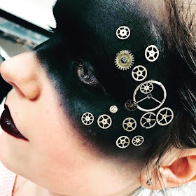 steampunk makeup how to DIY glue gears to your face