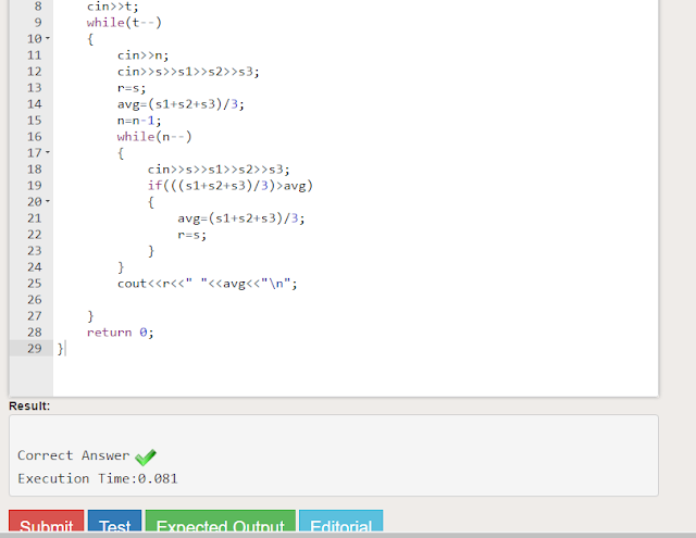 Geeksforgeeks Solution For " Student record