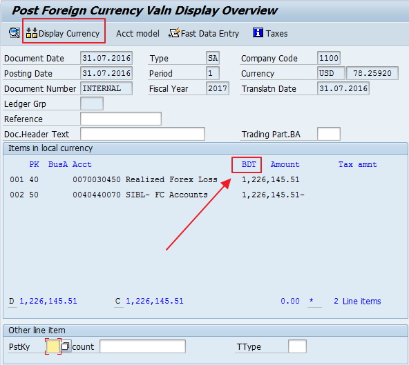FICO: FBB1 Realized foreign currency valuation process / Realized month ...