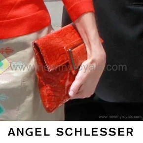 Queen Letizia carried Angel Schlesser Clutch Bag