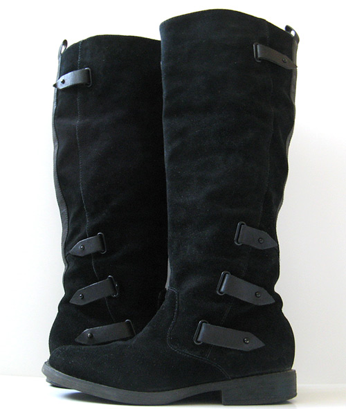 TALL BLACK LEATHER SUEDE BOOTS GUESS BOOTS WOMENS SIZE 7.5