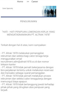 Lowongan kerja pt altrak 1978 April 2017