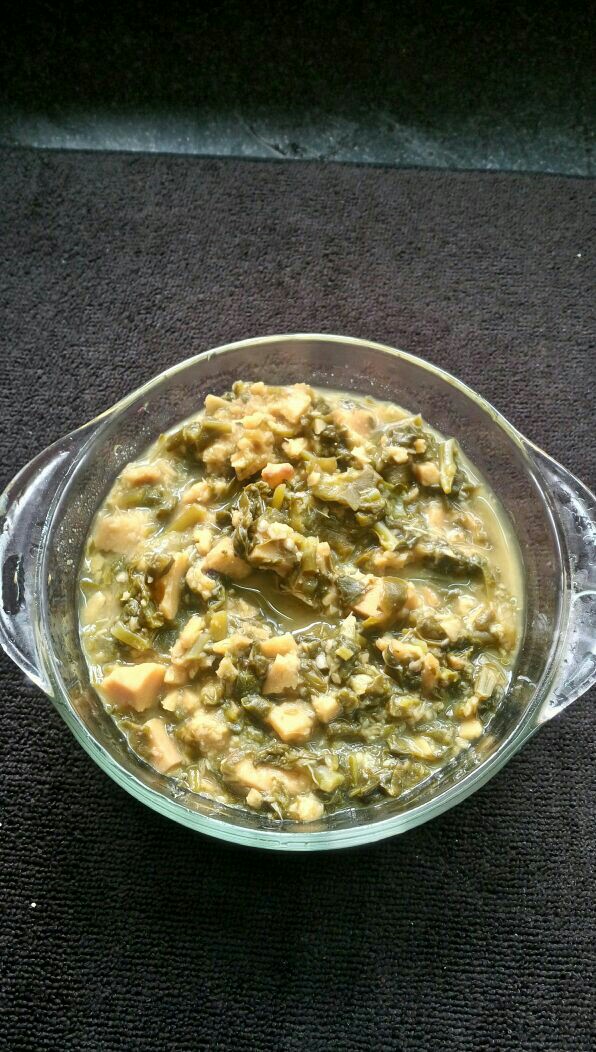 Beshana Indian Samayal Kanda Bachali Koora / Yam and Malabar Spinach Curry