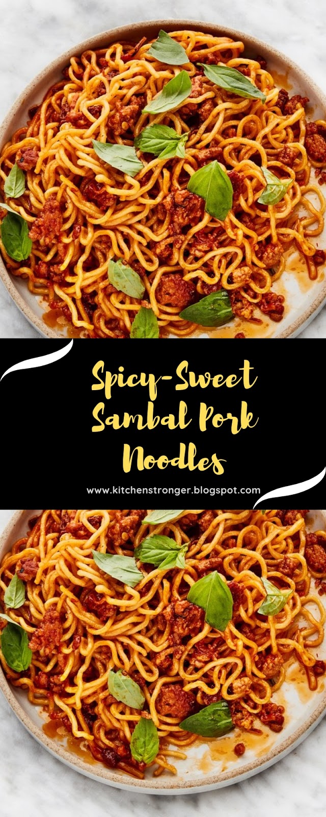 Spicy-Sweet Sambal Pork Noodles