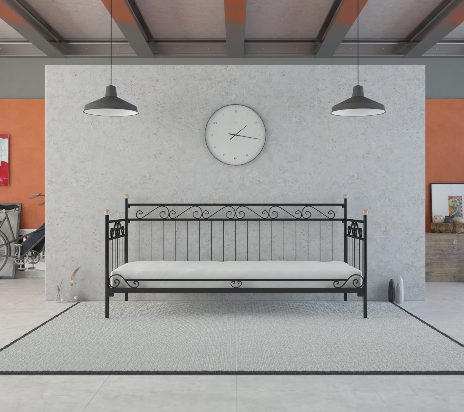 Łóżko metalowe sofa Marsylia (wzór 30)