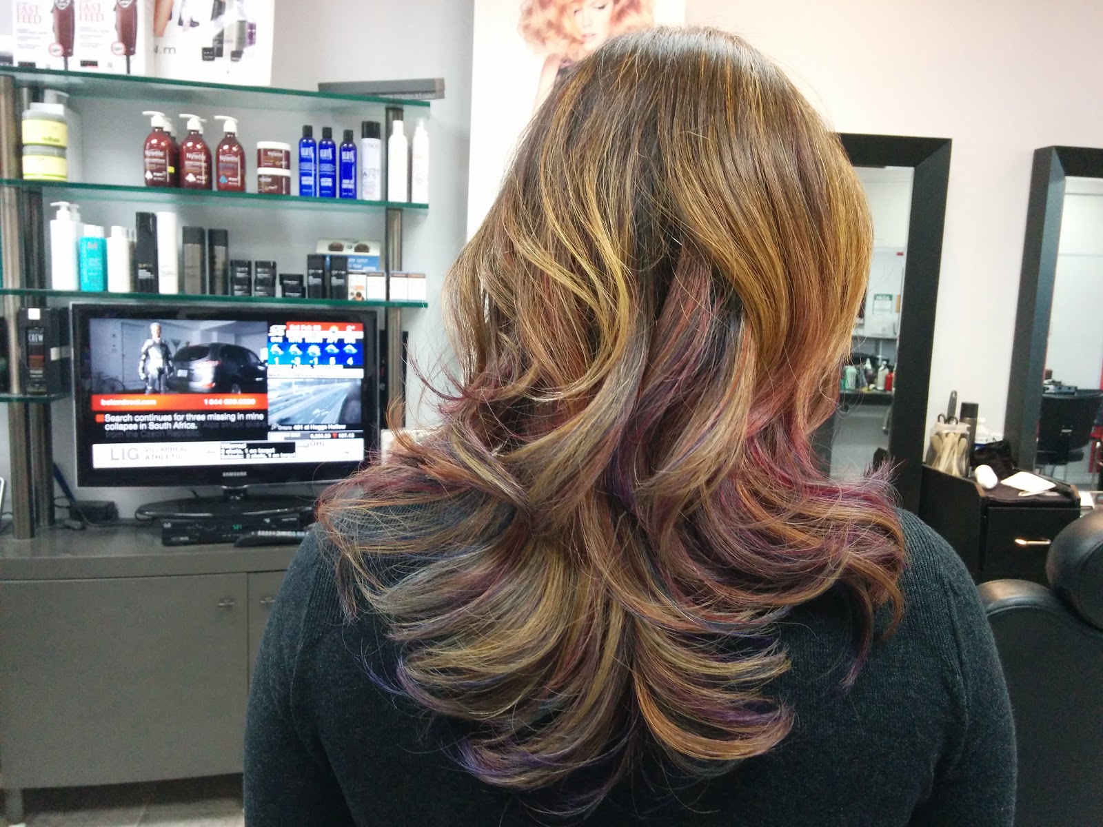 Lisa Sobsessions Rainbow Hair Balayage With Honey Highlights On