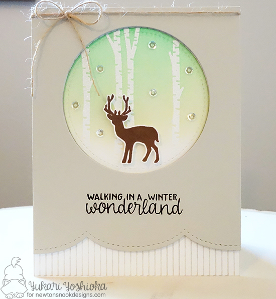 Deer in Birch Woods Cards by Yukari Yoshioka | Serene Silhouettes stamp set by Newton's Nook Designs #newtonsnook