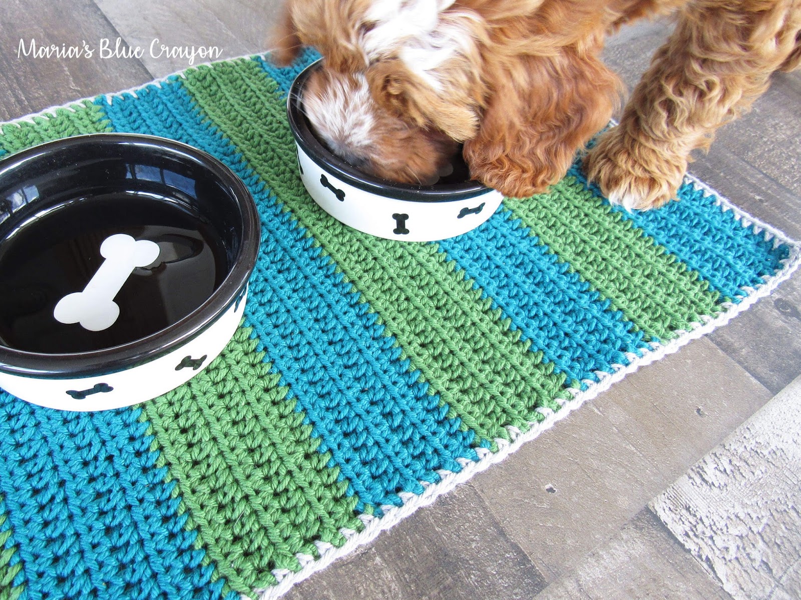 Knit Picks Dishie Review & Free Crochet Dog Mat Pattern Maria's Blue