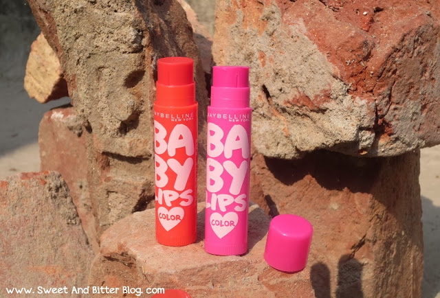 NEW!!! Maybelline Baby Lips Color New Bright Collection Pink Peony and Tangerine Pop [Review] [Swatch]