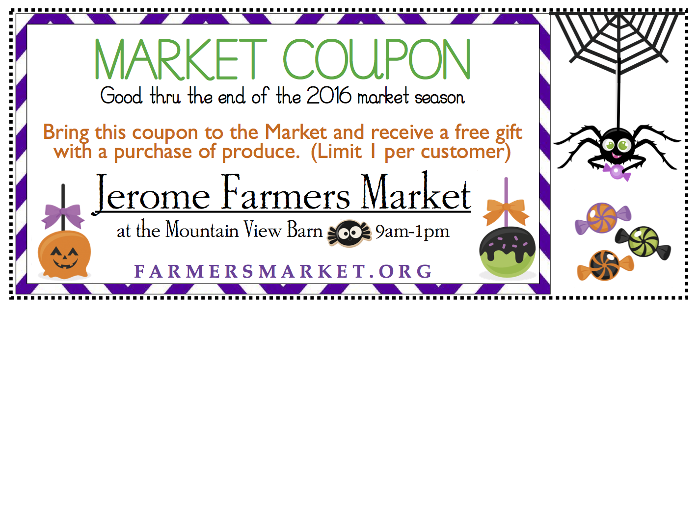 Jerome Farmers Market Coupon For Free Gift