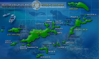 Carte iles vierges britanniques :  Tortola, Virgin Gorda, Jost Van Dyke...