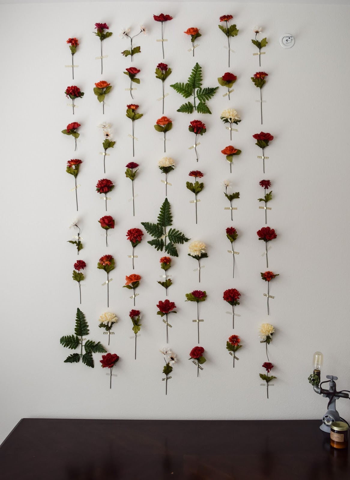 DIY flower wall The Red Pencil Box