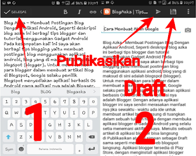 Publikasikan artikel atau menyimpan sebagai draft Publikasikan artikel atau menyimpan sebagai draft