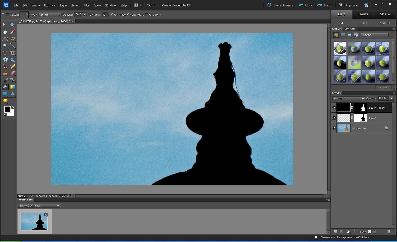 How to create Silhoutte in Adobe Elements