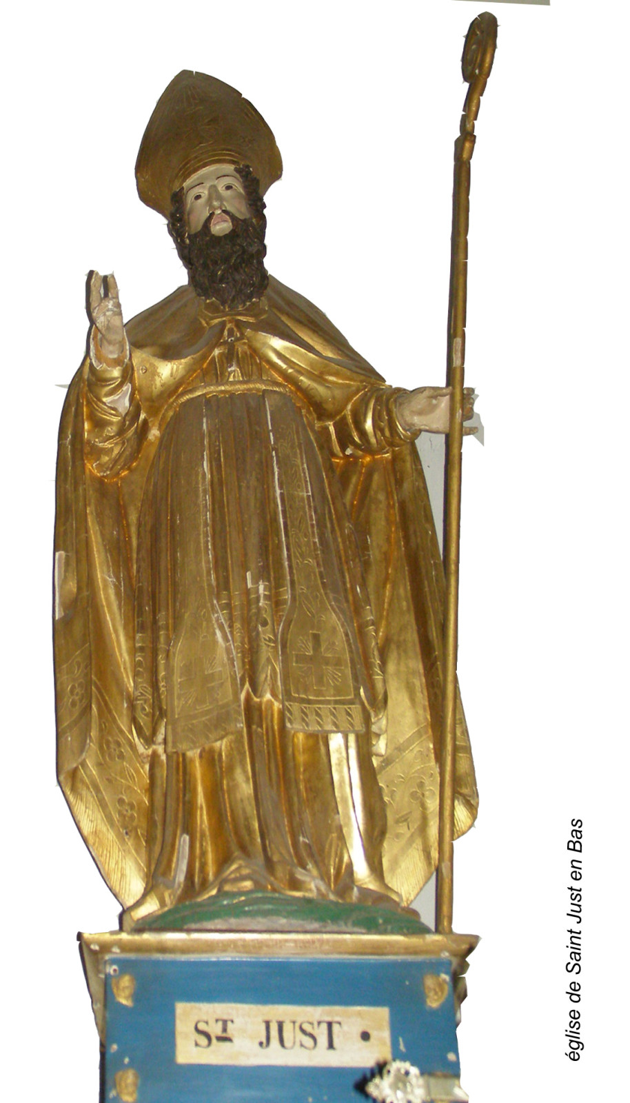 statue de saint Just église de saintJustenBas /©photo F. Défrade