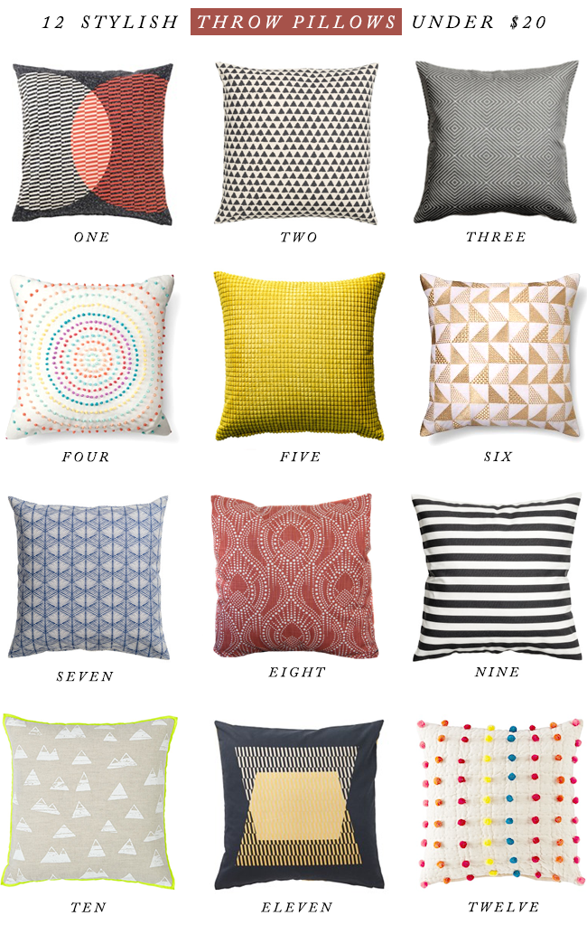 Bubby and Bean ::: Living Creatively: 12 Stylish Throw Pillows & Covers Under USD20