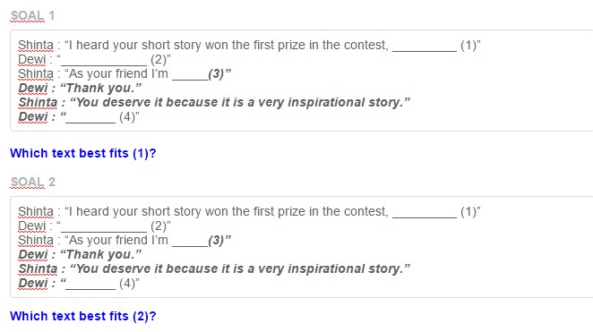 Contoh Soal Congratulation ezy blog