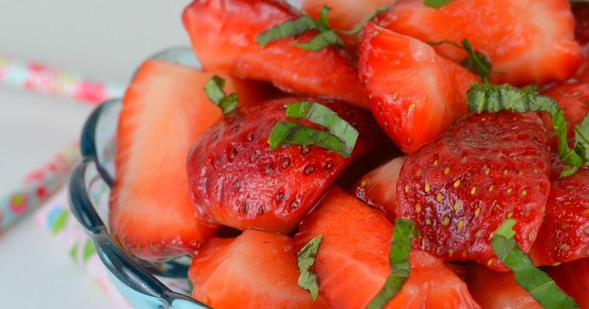 Sweetened Fresh Strawberries with Lime Essential Oil and Fresh Basil Recipe