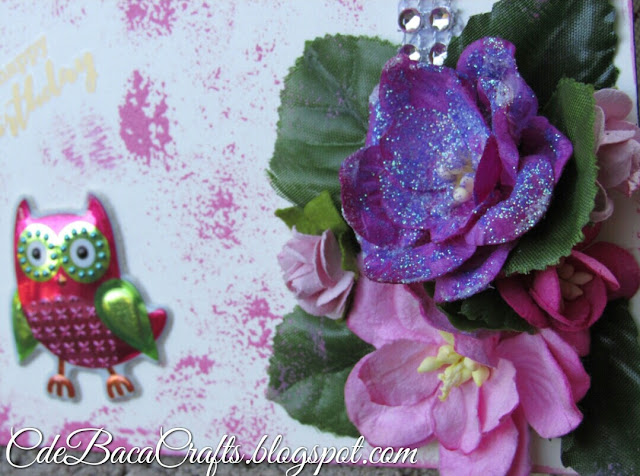 Beautiful and cute handmade happy birthday card shown on CdeBaca Crafts blog.