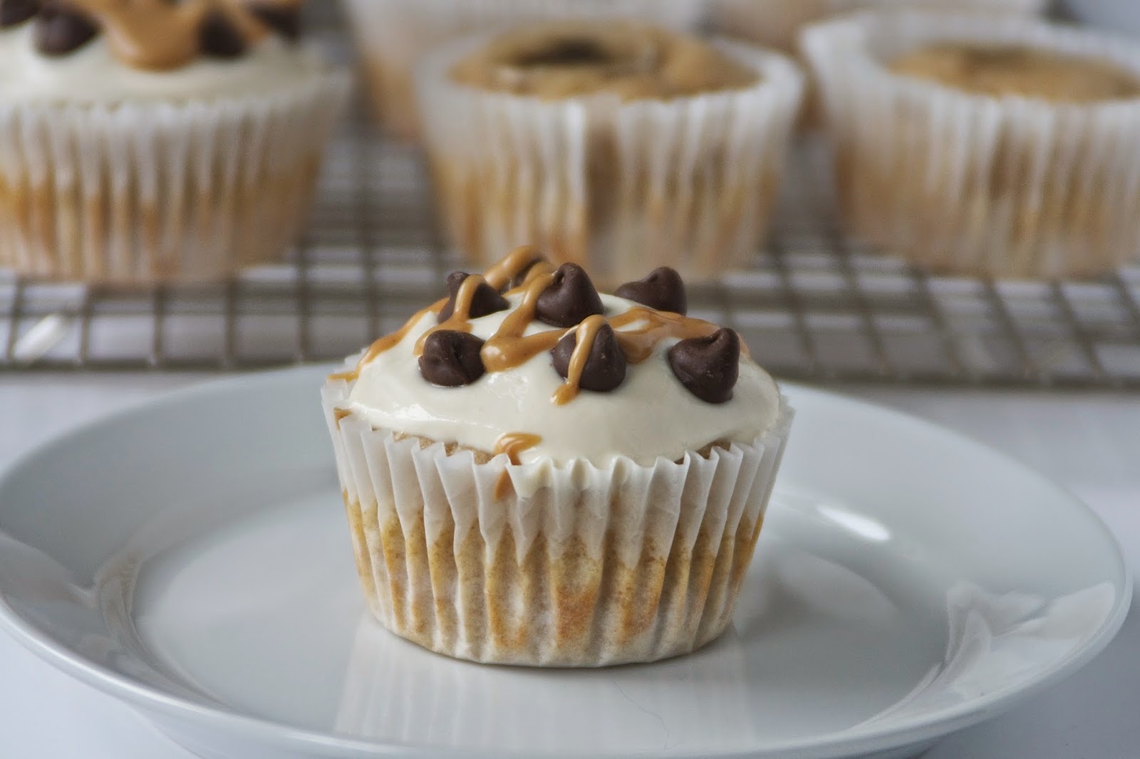 Bite of Health Banana Pancake Cupcakes with Maple Greek Yogurt Frosting