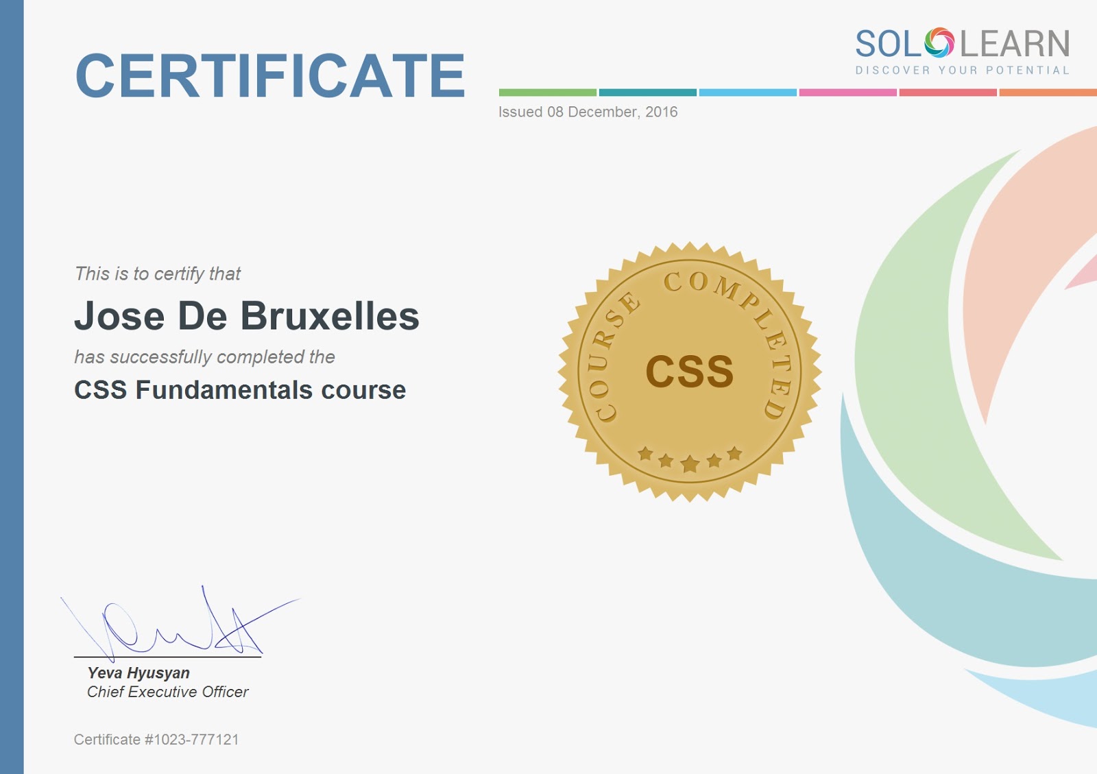 Certificat CSS