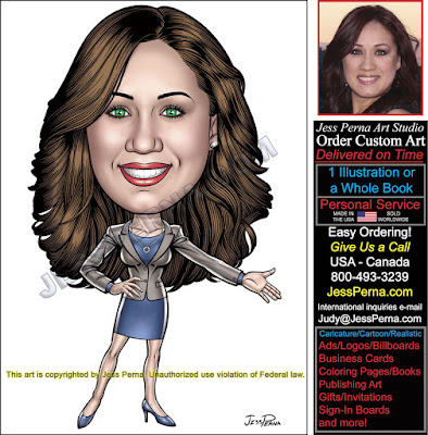 Real Estate Agent Wearing Business Suit Caricature