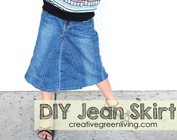 How to make a DIY skirt out of recycled jeans sewing tutorial