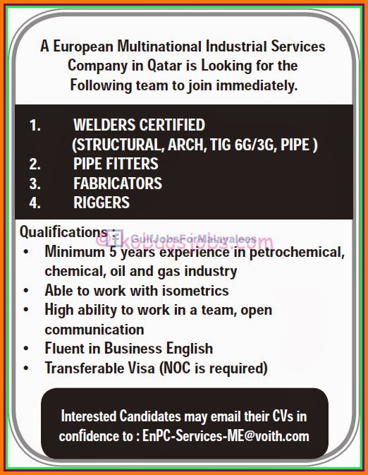 Job Opportunities at Voith Qatar Gulf Jobs for Malayalees