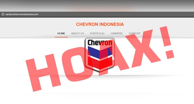 HATI-HATI! PENIPUAN Lowongan Kerja PT Chevron Indonesia HATI-HATI! PENIPUAN Lowongan Kerja PT Chevron Indonesia