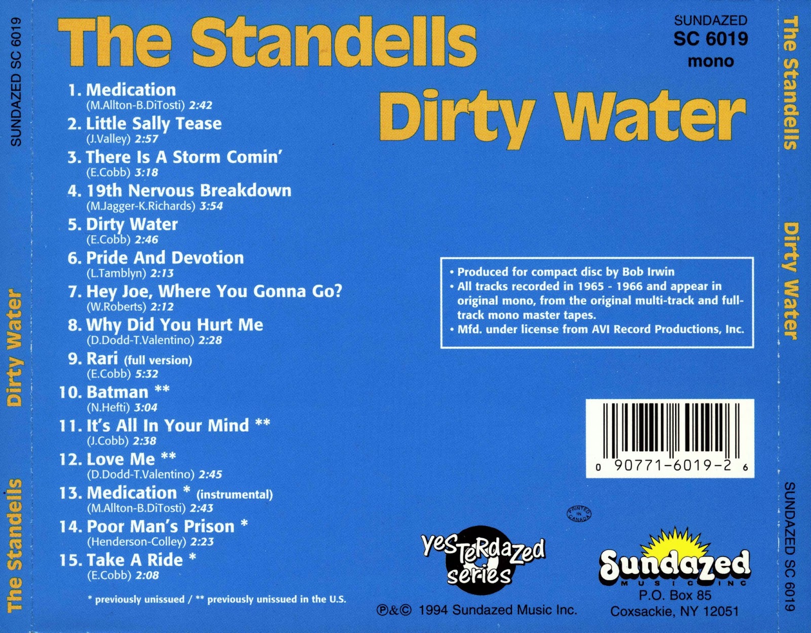 Growing Bored For a Living The Standells