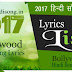 Latest 2017  Hindi Songs Lyrics List