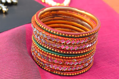 Laakh mirror work bangles Indian Jewellery Perkymegs
