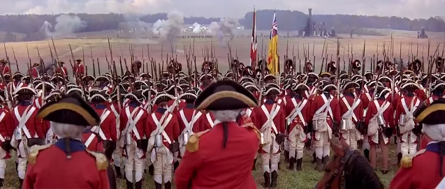 British preparing for battle vs. Americans in Revolutionary War