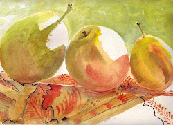 pears watercolor window painting google