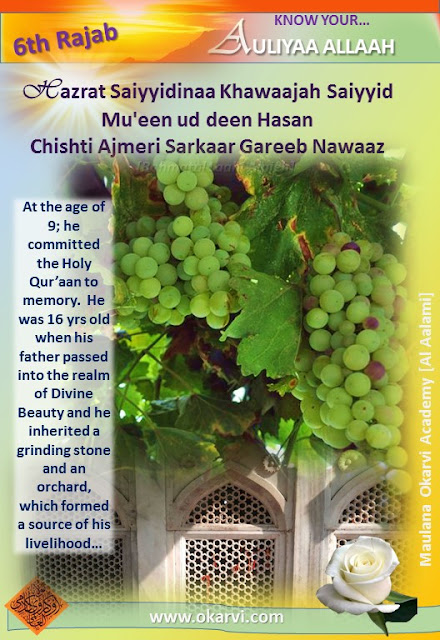 Hazrat Saiyyidinaa Khawaajah Saiyyid Mu’een ud deen Hasan Chishti Ajmeri Sarkaar Gareeb Nawaaz (Radiyal Laahu ‘Anhu)