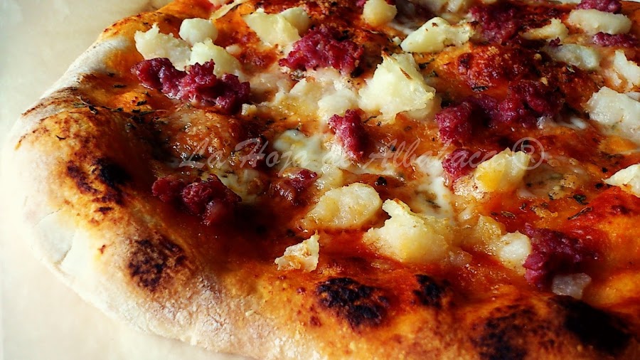 Pizza,patatas, longaniza, salchicha