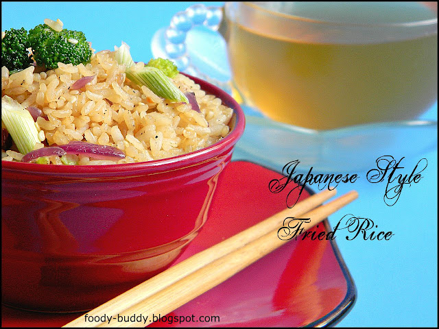 Japanese Style Fried Rice without Eggs - FoodyBuddy