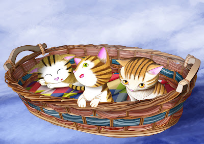 gatitos en la cesta