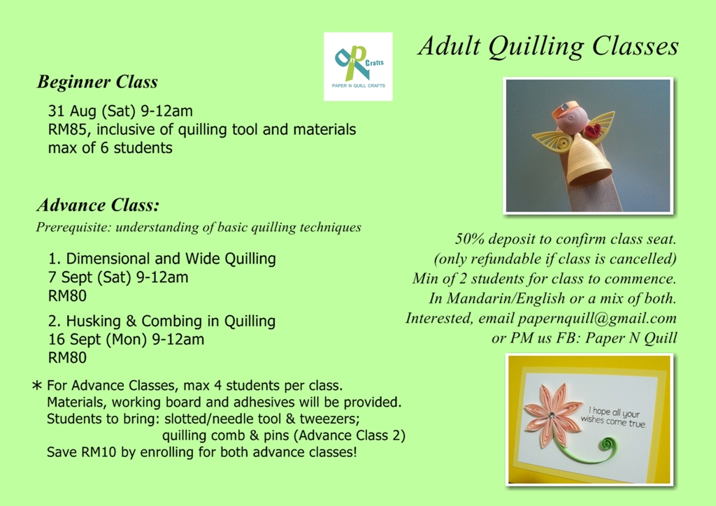 Paper N Quill Crafts Adult Quilling Classes coming soon Sept 2013