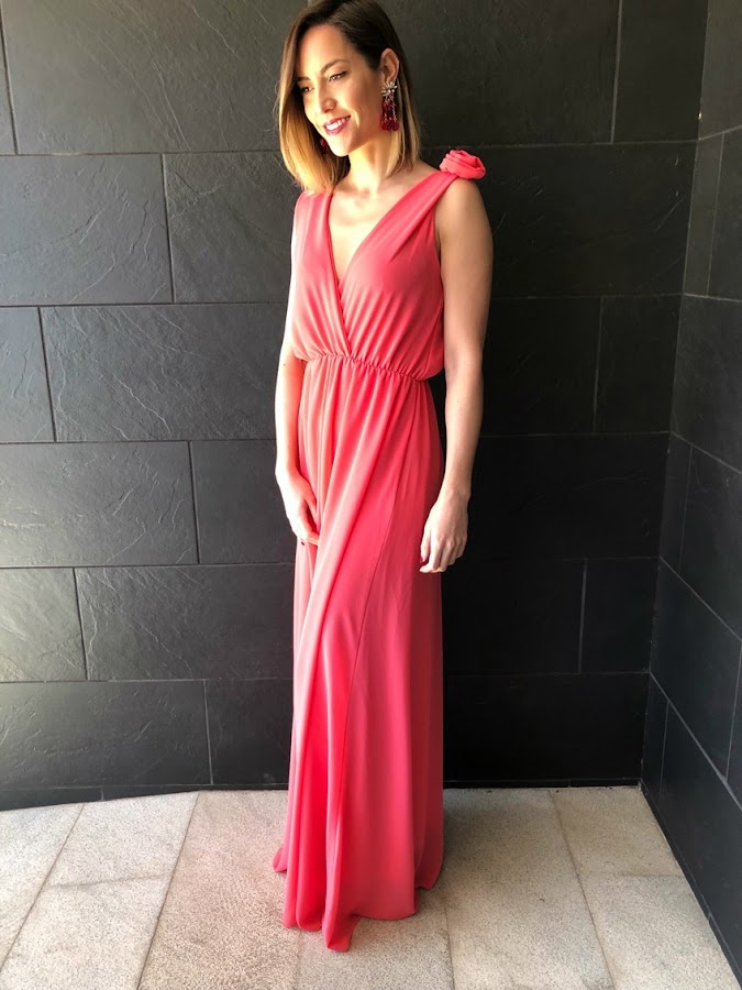 Fitness And Chicness-Vestido Largo Coral y Pendientes-Vestido y Tacon-8