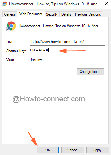 Create  Website Keyboard Shortcut on Windows 10