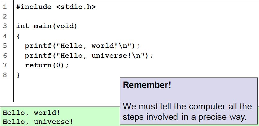 Learning how to communicate with computers - writing C program ...