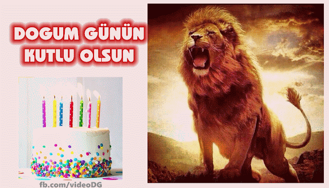 Aslan resimli doğum günü tebriği