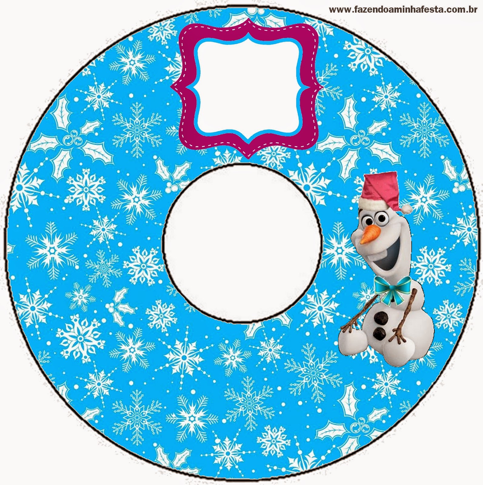 Etiqueta para CD´s para imprimir gratis de Frozen para Navidad.